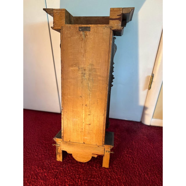 Vintage Mahogany Pendulum Wall Clock For Sale - Image 4 of 9