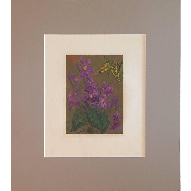 Joseph Domjan, Violets, 1957 For Sale