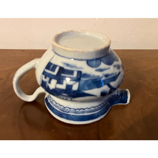 Antique 19th Century Chinese Export Blue & White Canton Porcelain Cream Pitcher For Sale - Image 10 of 10