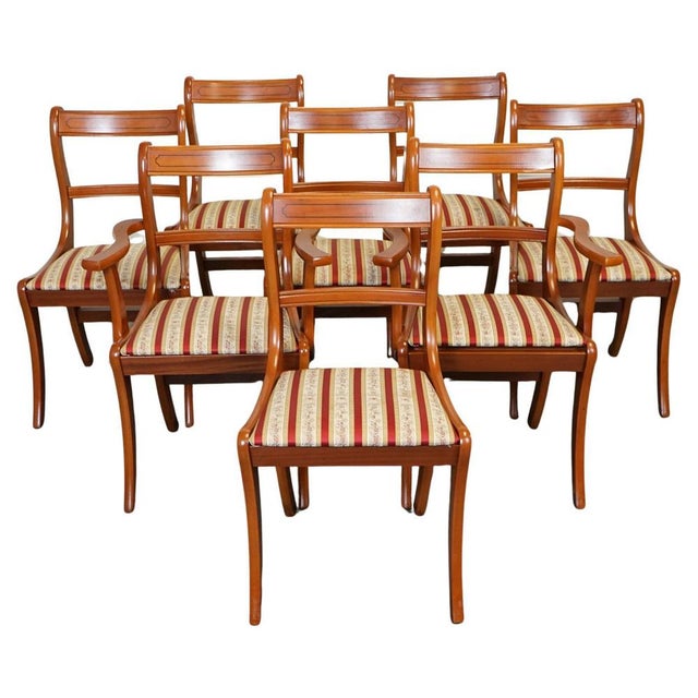 Vintage Yew Wood Dining Chairs, Set of 8 For Sale - Image 17 of 17
