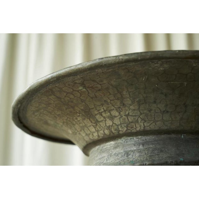 Antique Wabi Sabi Centerpiece in Verdigris Patinated Copper, 1890s For Sale - Image 5 of 11