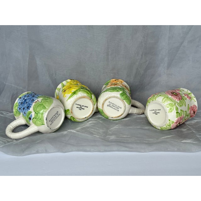 Vintage Spring Flower Floral Coffee Mug Set For Sale - Image 10 of 11
