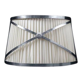 Drum Mezzo Sconce in Nickel Finish with Pleated Shade For Sale