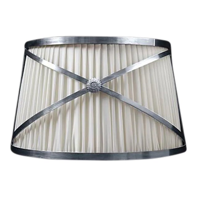 Drum Mezzo Sconce in Nickel Finish with Pleated Shade For Sale