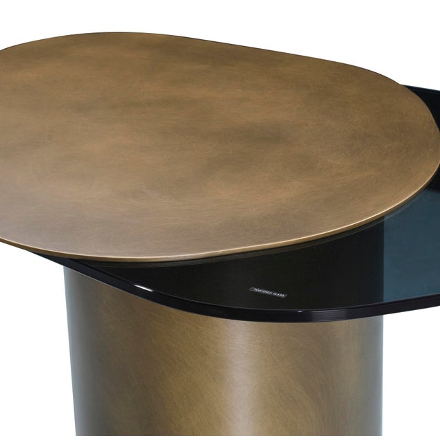 Set of 3 Modern Irregular Shaped Kaylee Coffee Table Set in Brass For Sale - Image 12 of 14