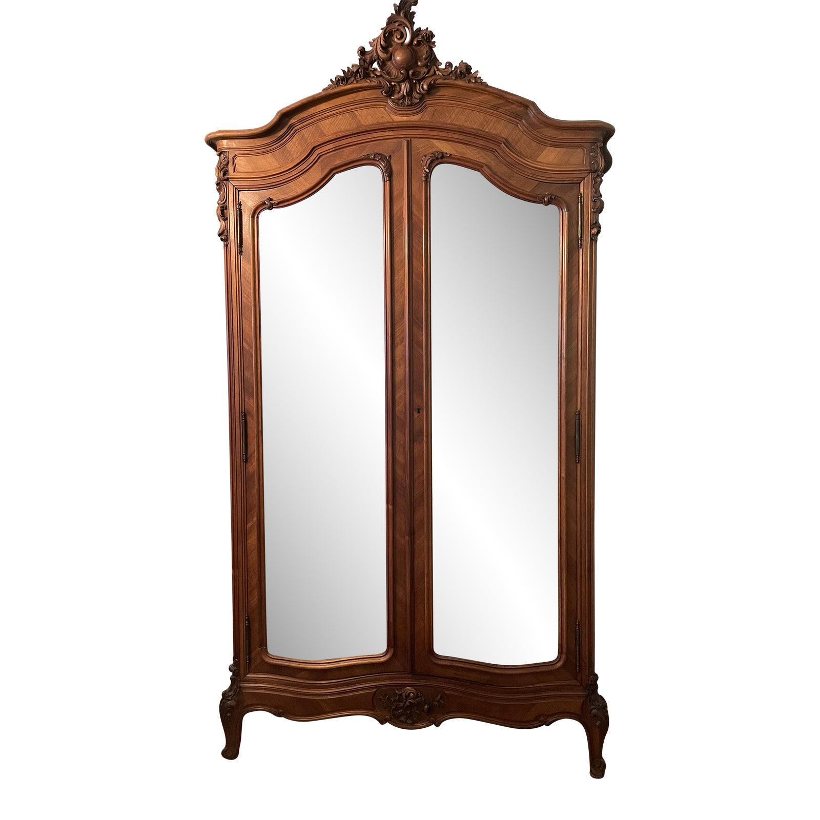 Late 19th Century Antique French Louis XV Style Carved Walnut Mirrored ...