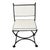 This striking vintage campaign-style side chair seamlessly blends timeless European classicism with rugged durability....