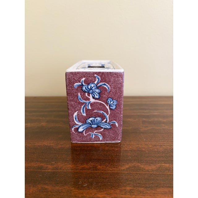 Blue Vintage Dutch Delft Blue and White Flower Frog Tulipiere Vase For Sale - Image 8 of 12