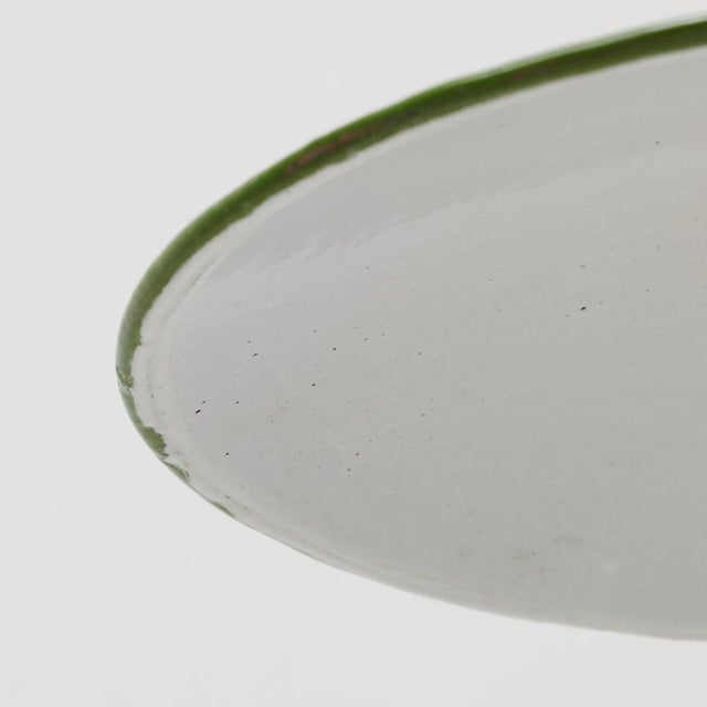 Antique French Hanging Lamp in Green Lacquered Metal For Sale - Image 11 of 13