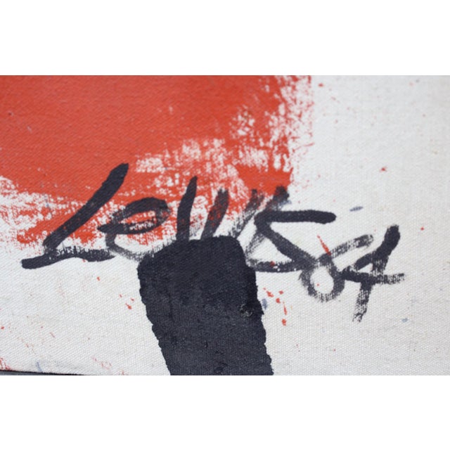 Off-white 1960s Untitled Abstract on Canvas by Phil Lewis For Sale - Image 8 of 10