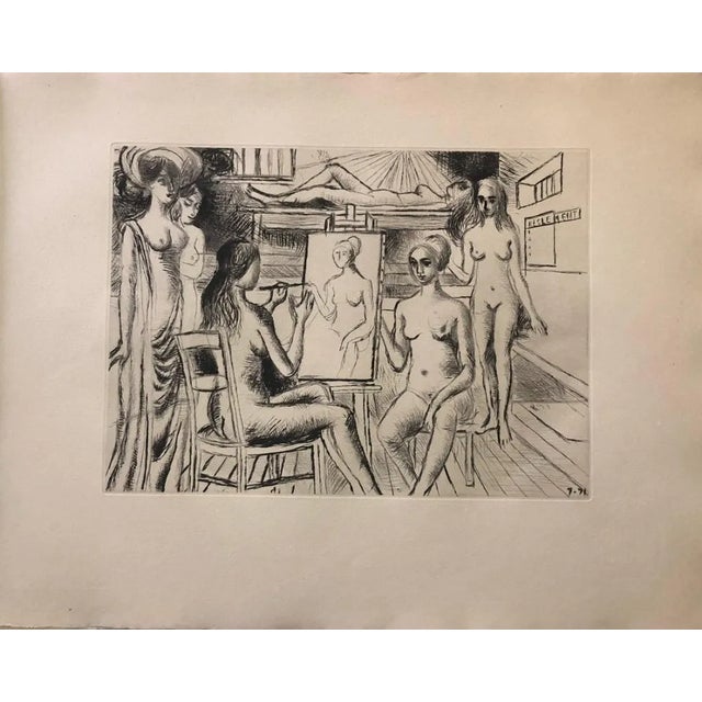 Paul Delvaux, Construction d'un Temple en Ruine, Plate No. 4, Etching, 1971 For Sale