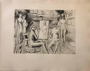 Paul Delvaux, Construction d'un Temple en Ruine, Plate No. 4, Etching, 1971