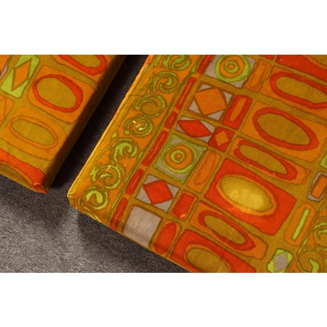 Scandinavian Folke Ohlsson Teak Settee in Jack Lenor Larsen "Caravan" Velvet For Sale - Image 13 of 18