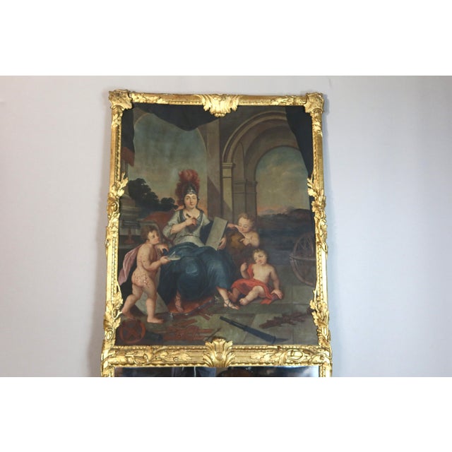 Large Louis XV Trumeau Mirror, 1700s For Sale - Image 13 of 16