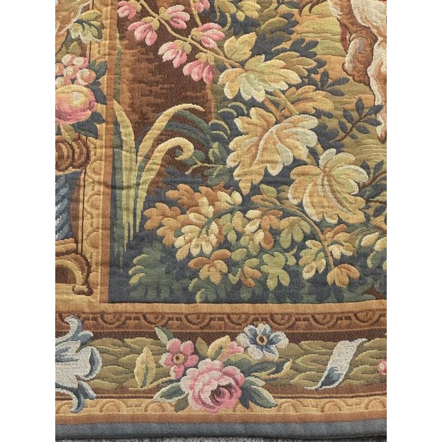 Vintage French Aubusson Style Jacquard Tapestry, 1970s For Sale - Image 11 of 18