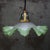 Art Nouveau French Green Frosted Glass Pendant Light, 1920s For Sale - Image 3 of 9
