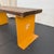 Late 20th Century Industrial Pine Wood and Yellow Steel Slat Bench or Coffee Table For Sale In New York - Image 6 of 7