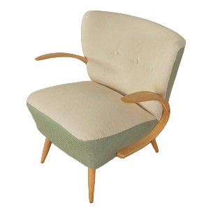 Mid-Century Two Tone Beech Armchair For Sale