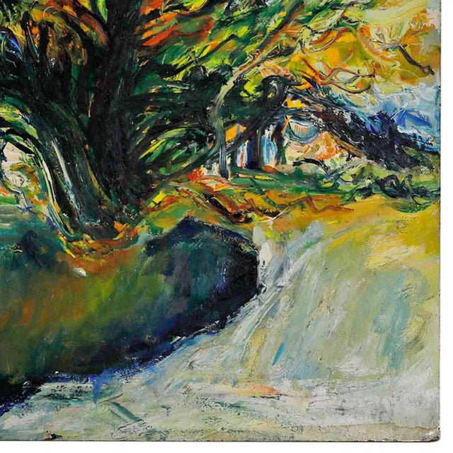 Mid 20th Century Expressionist Painting - Landscape With a Fir Tree For Sale - Image 5 of 7