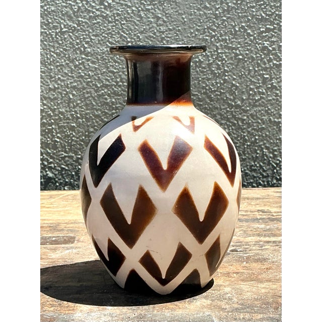 Vintage Original Studio Pottery Arrowhead Vase For Sale - Image 11 of 12