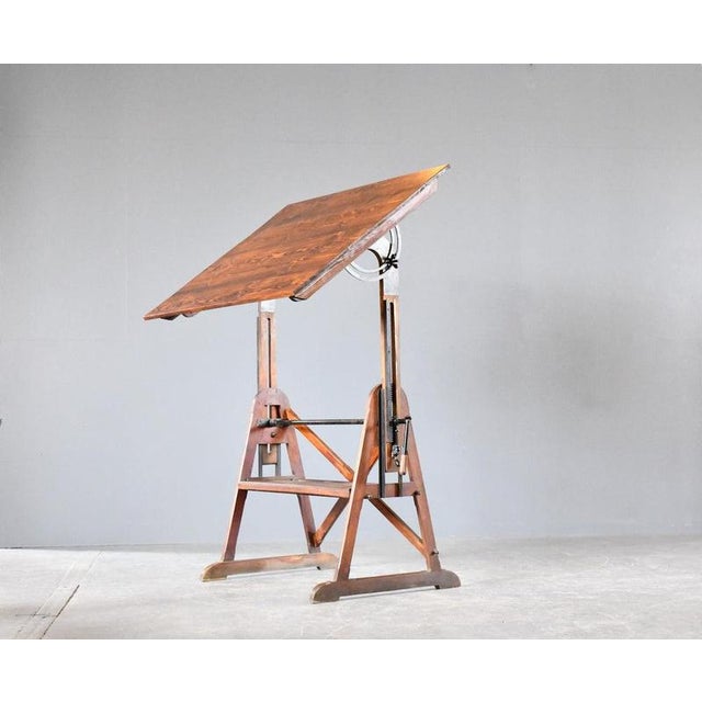 Architects Drawing Board By Wichmann Circa 1910s Lamp NOT included - Articulated pine base with cast iron mechanics -...
