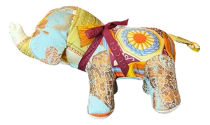 Gucci Tassels Vintage Silk Scarf Lucky Elephant