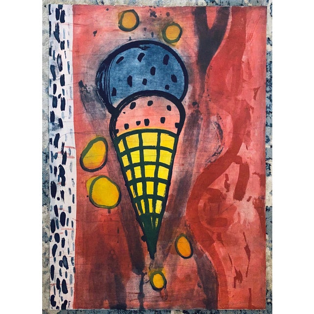 Gary Goldstein, Pop Art Large Signed Aquatint Ice Cream Cone Etching - Sugar Lift & Spit Bite For Sale In Miami - Image 6 of 6