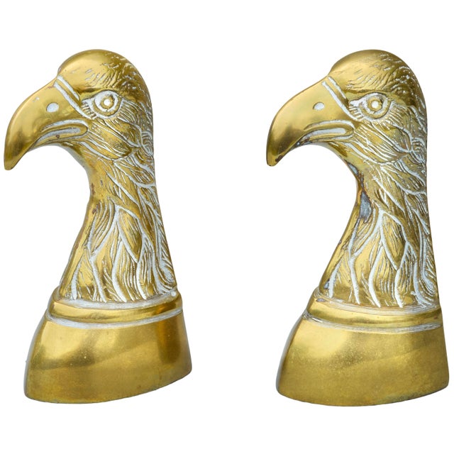 American Mid 20th Century Handmade Americana Brass-Art Eagle Bookends- A Pair For Sale - Image 3 of 8