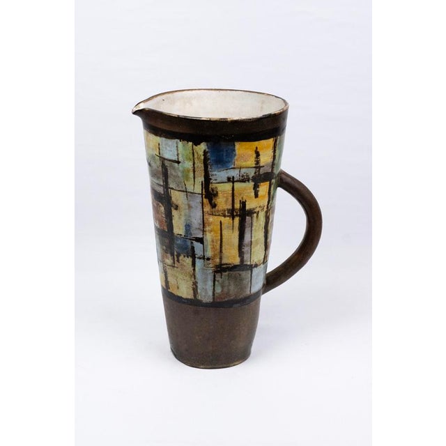 Large Stoneware Orangeade Pitcher by Alexandre Kostanda for Vallauris, 1950s For Sale - Image 13 of 13