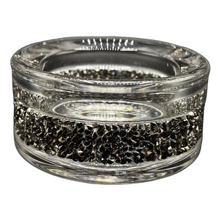 Black Crystal Candleholder from Swarovski, 1980s For Sale