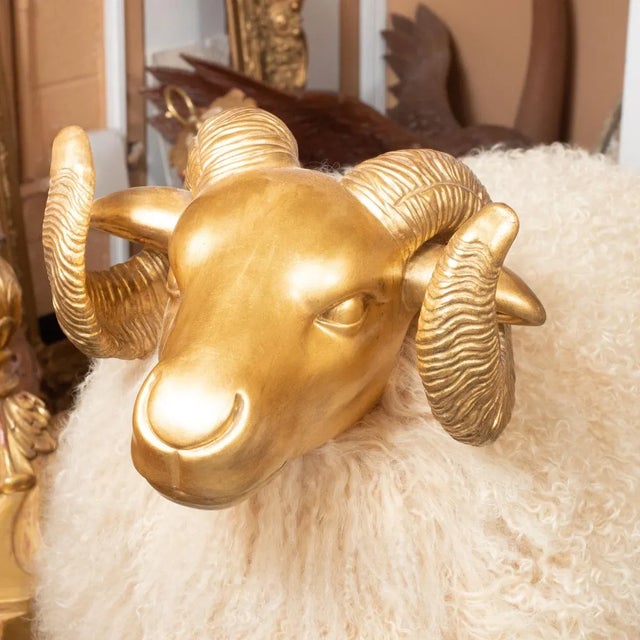 Wood Giltwood Sheep Family by Carlos Villegas For Sale - Image 7 of 13