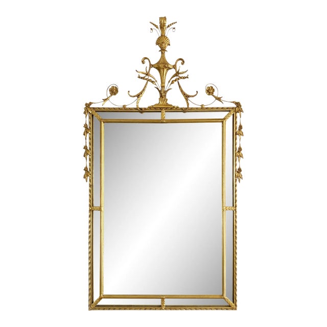 Substantial Vintage Neo Classical Regency Style Wall Mirror For Sale