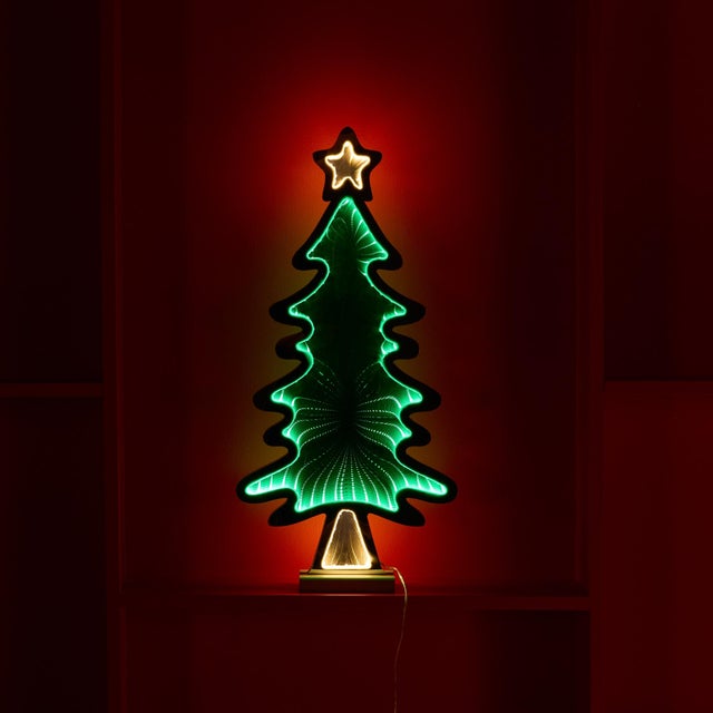 Kenneth Ludwig Chicago Christmas Tree Ekko Light Display 25"H For Sale - Image 4 of 4