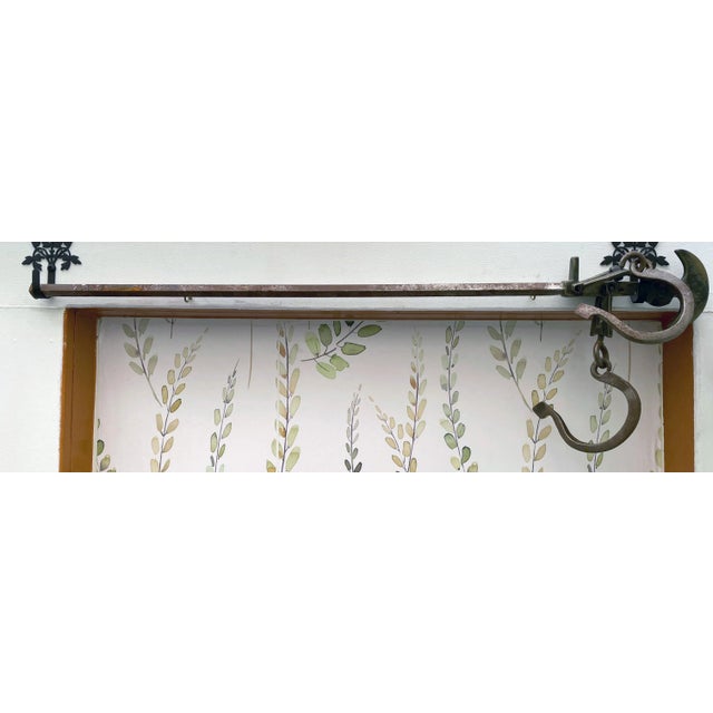 Metal Antique Greek Decorative Butcher's Steelyard Weighing Instrument For Sale - Image 7 of 7