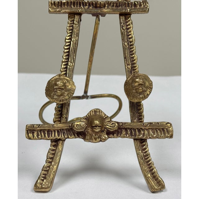 Metal Vintage Figurative Brass Table Easel For Sale - Image 7 of 7