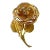 Vintage Gold Tone Wire Rose Pin /Brooch 2" H For Sale
