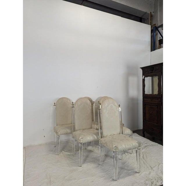 Acrylic Glass Chairs from DLG Roméo, 1980s, Set of 6, in Very Good conditions.