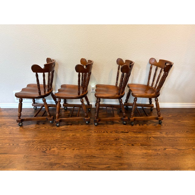 Vintage Tell City Tavern Chairs With Shepherd Casters – Set of 4 For Sale - Image 4 of 14