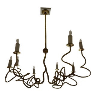 Custom San Francisco Designed, Italian Fabricated Gold Leaf Chandelier For Sale
