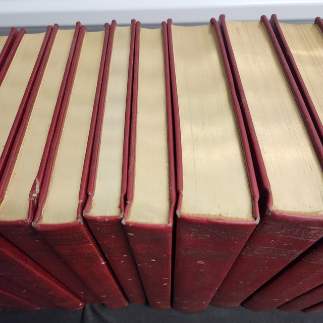 Maroon 1980s Vintage Crimson & Gold Gilt World Book Encyclopedia Collection - 22-Volume Complete Set & Annuals For Sale - Image 8 of 12