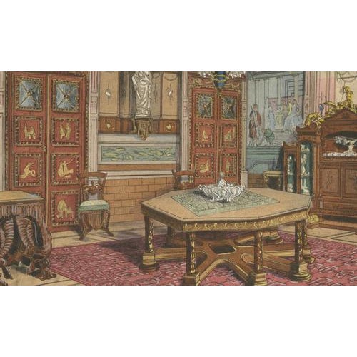 Gold Henry-René dAllemagne, Renaissance Splendour: The Grand Dining Room, 1900s, Print For Sale - Image 8 of 11