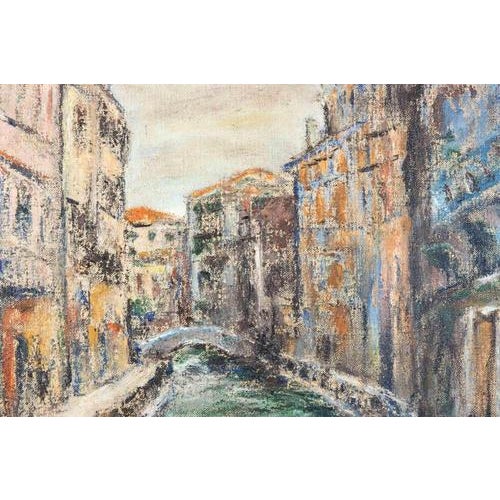 Oil on canvas realized by Pino Romanò (1934) in 1990s. Hand signed. Titled on rear. Very good condition. This piece is...