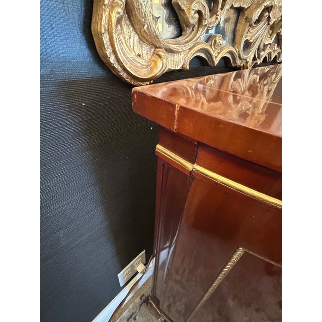 Mahogany Demilune Cabinet by Kindel For Sale - Image 9 of 14