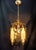 Metal Vintage Brass Chandelier Pendant Light French Style Floral Glass Ceiling Fixture For Sale - Image 7 of 12