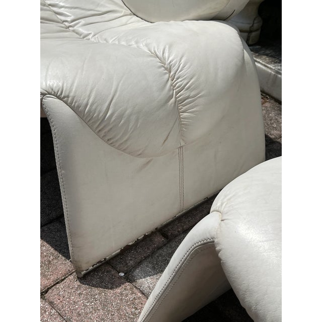 1980s Postmodern Vittorio Introini Style White Leather Chair - One Only For Sale In New York - Image 6 of 10