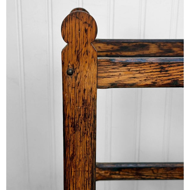 Brown Antique Arts & Crafts Oak Entryway Umbrella Cane Stand For Sale - Image 8 of 11