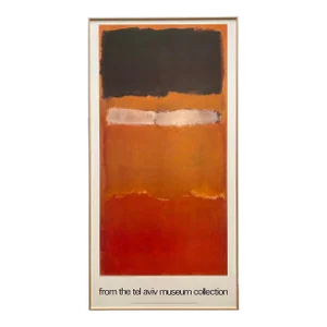 Mark Rothko Vintage 1986 Modernist Lithograph Print Framed Abstract Expressionist Extra Large Museum Poster " Untitled ( No. 24 ) " 1951