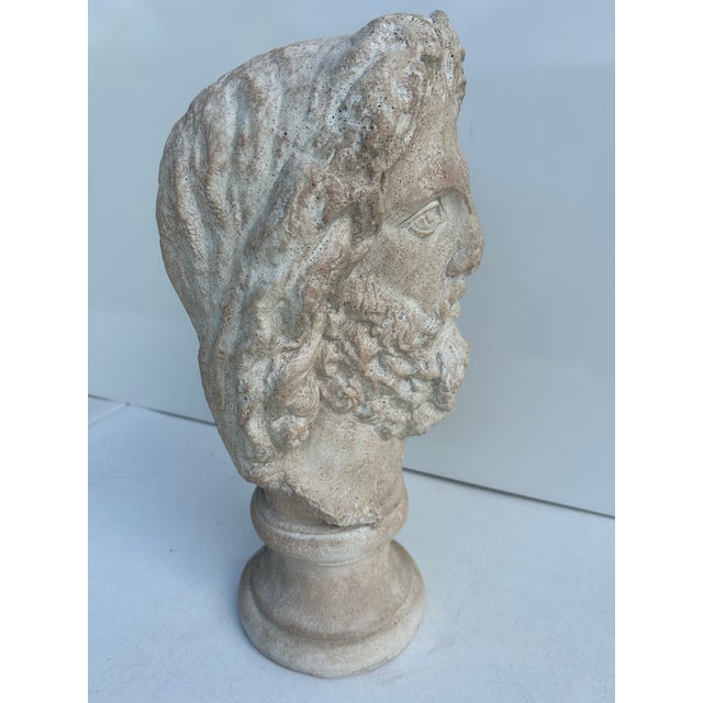 Alabaster Vintage Greco Roman Style Plaster Bust For Sale - Image 8 of 11