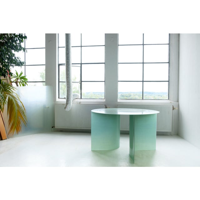 New Wave Round Dark Green Dining Table by Lukas Cober Chairish