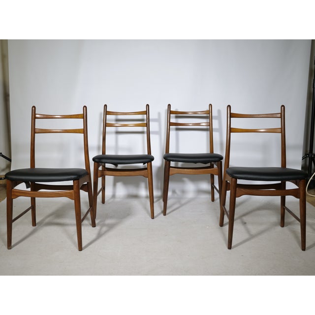 Wilkhahn Mid-Century Modern Teak Dining Chairs by Georg Leowald, 1960s, Set of 4 For Sale - Image 4 of 15